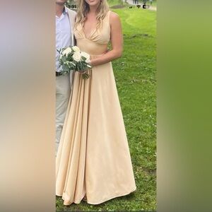 Elegant Cream Evening Gown